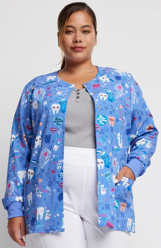 Dickies Women's Fillings For You Print Scrub Jacket - Image 3