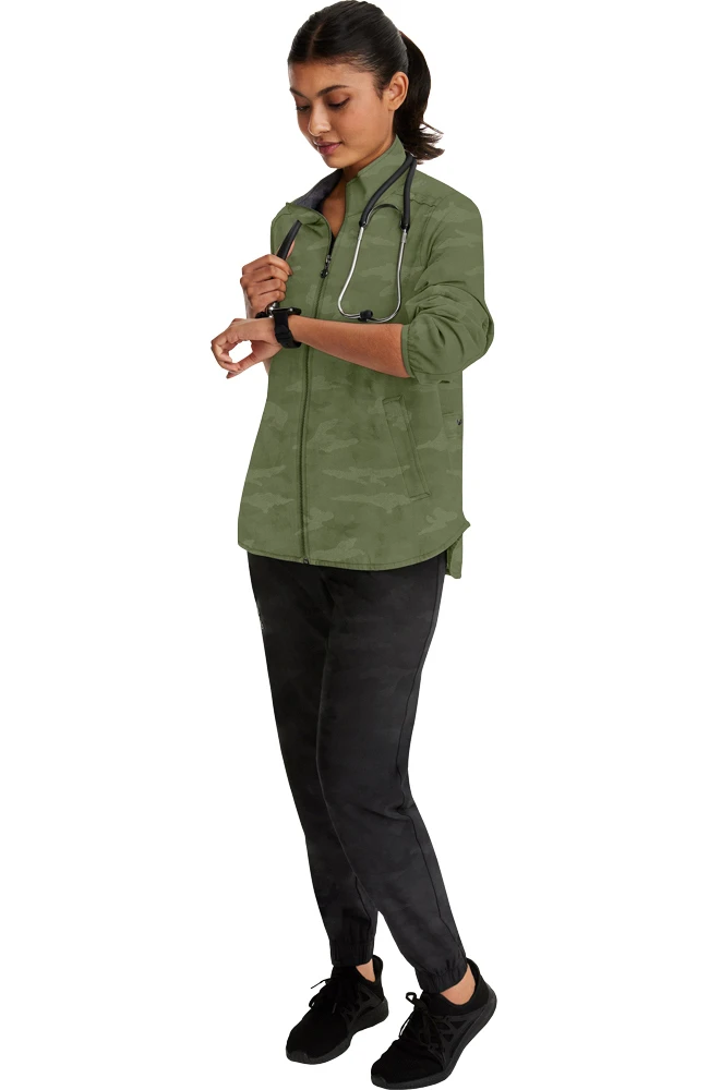 Healing Hands Women's Zip Front Destini Camo Scrub Jacket - Image 3