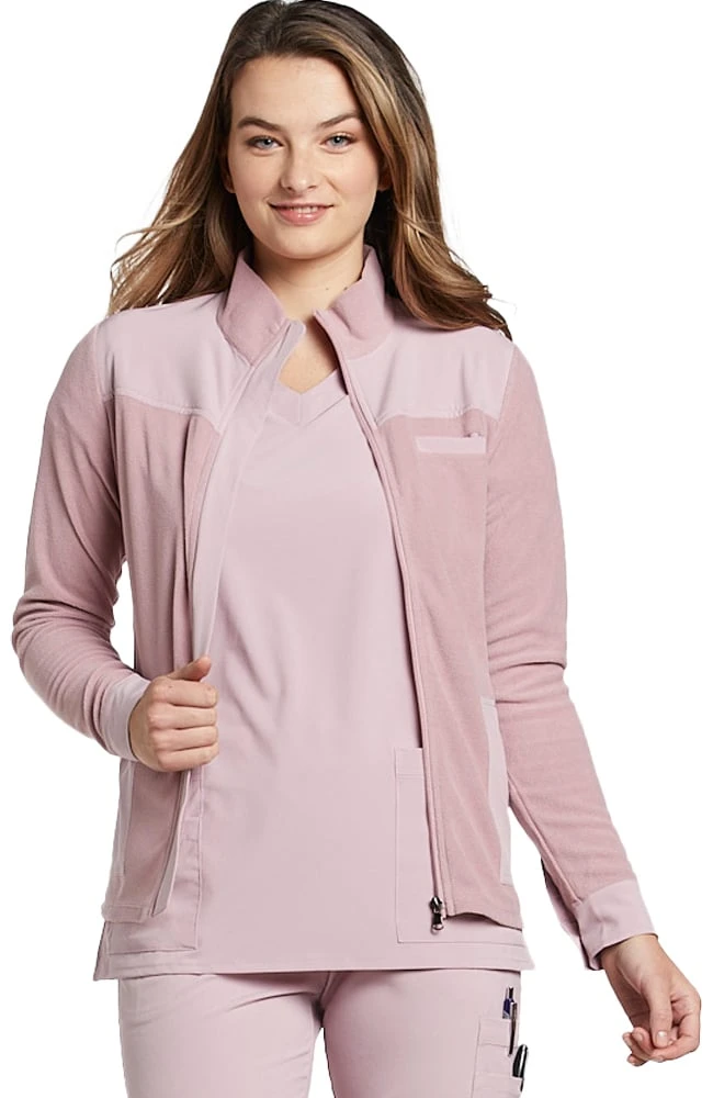 White Cross Women's Mixed Media Solid Scrub Jacket - Image 3