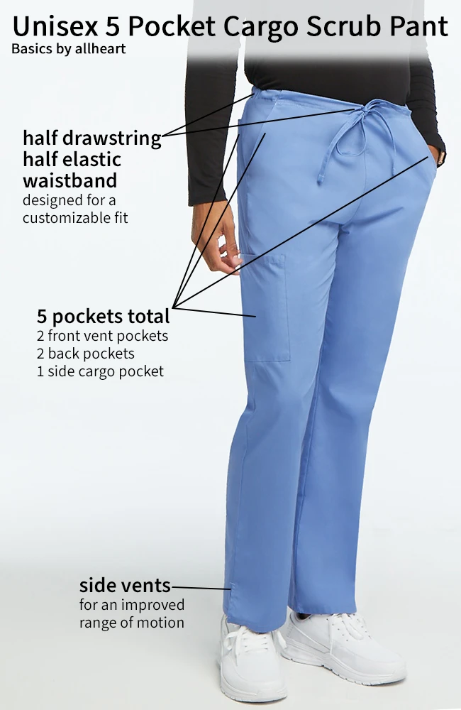 AllHeart Clearance Unisex 5 Pocket Cargo Scrub Pant - Image 4