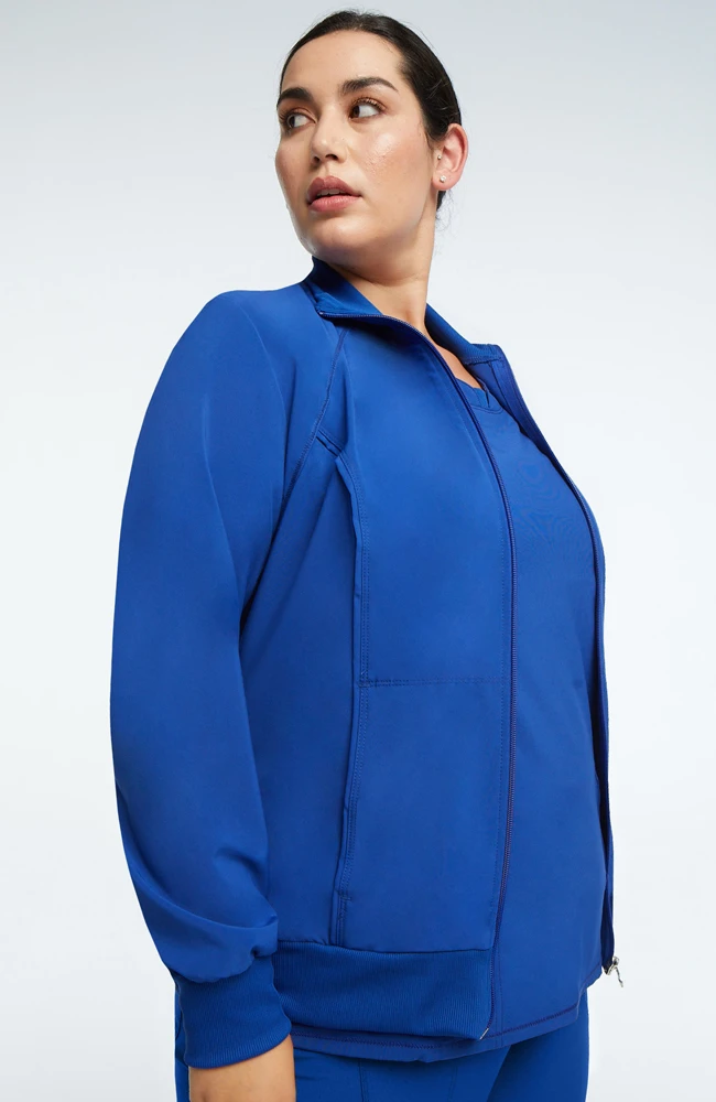 Cherokee Women's Zip Front Warm-Up Solid Scrub Jacket - Image 4