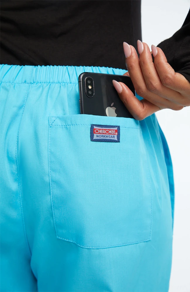 Cherokee Workwear Women's Natural Rise Flare Leg Scrub Pants - Image 4
