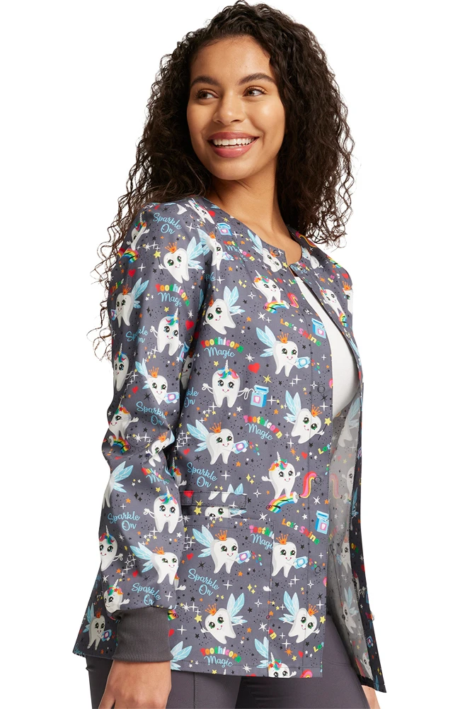 Cherokee Clearance Women's Warm Up Toothicorn Magic Print Jacket - Image 4
