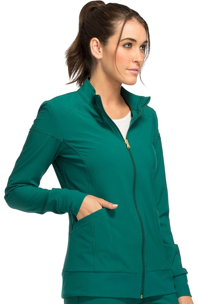 Cherokee Women's Zip Front Warm-Up Solid Scrub Jacket - Image 4