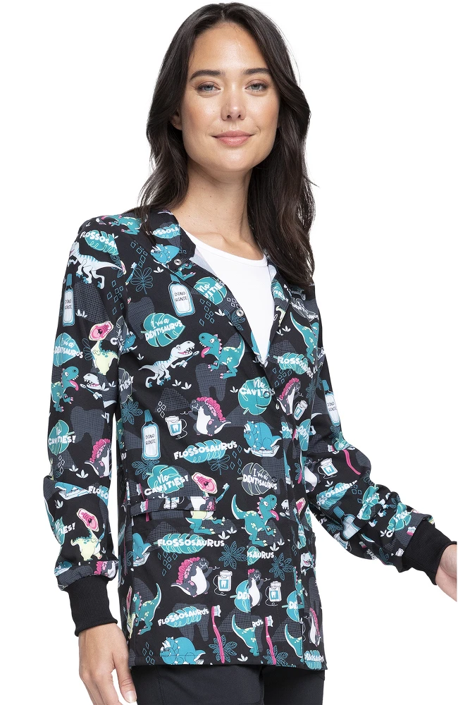 Cherokee Clearance Women's I'm A Dentisaurus Print Jacket - Image 4