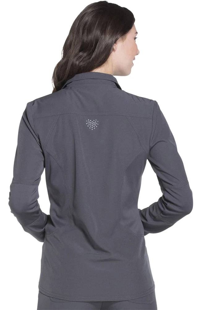 Heartsoul Women's Zip Front Warm-Up Solid Scrub Jacket - Image 4