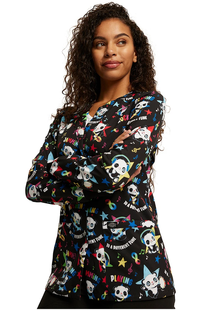 Dickies Women's Different Tune Print Scrub Jacket - Image 4