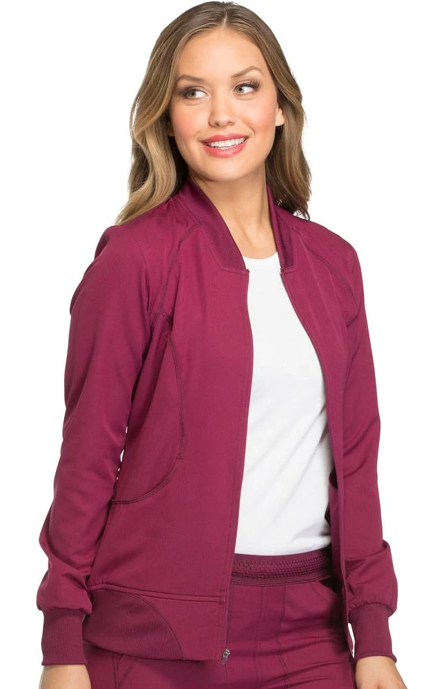 Dickies Women's Zip Front Warm-Up Solid Scrub Jacket - Image 4