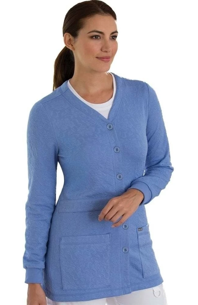 Koi Clearance Women's Claire Button Front Solid Cardigan Scrub Jacket - Image 4