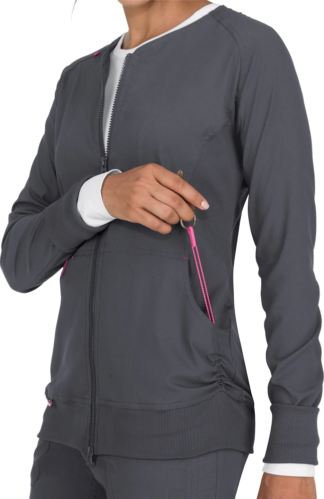 Koi Women's Clarity Zip Front Solid Scrub Jacket - Image 4