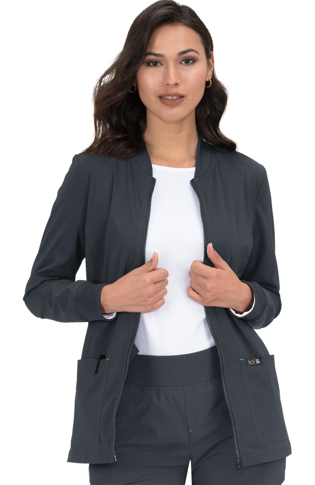Koi Women's Andrea Zip Front Solid Scrub Jacket - Image 4