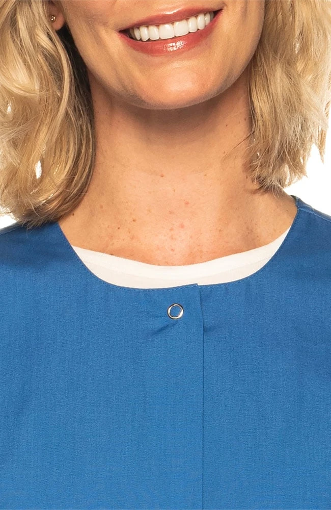 Landau Clearance Women's Snap Front Solid Scrub Jacket - Image 4