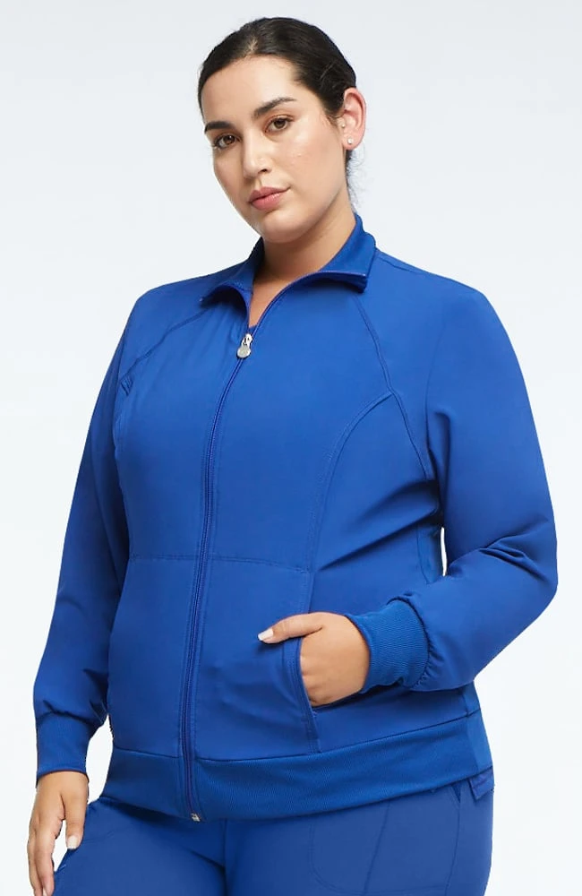 Cherokee Women's Zip Front Warm-Up Solid Scrub Jacket - Image 5