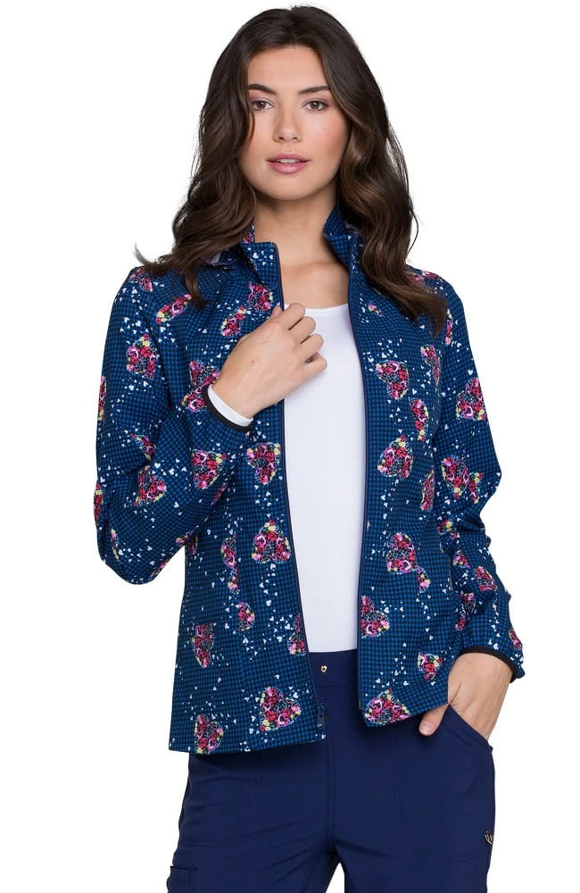 Heartsoul Clearance Women's Warm-Up Floral Print Scrub Jacket - Image 5