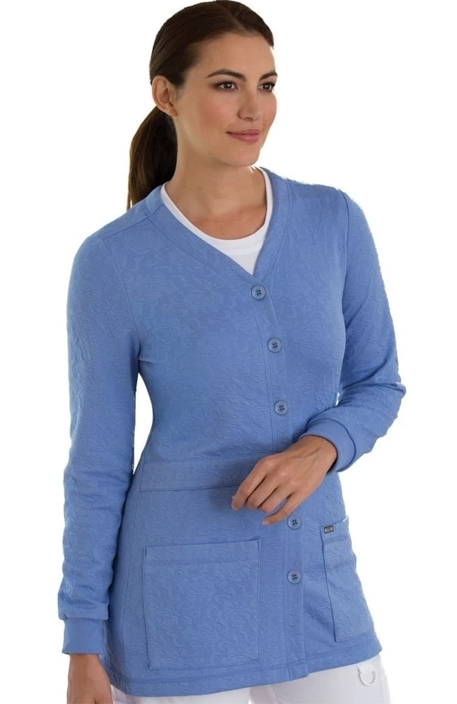 Koi Clearance Women's Claire Button Front Solid Cardigan Scrub Jacket - Image 5