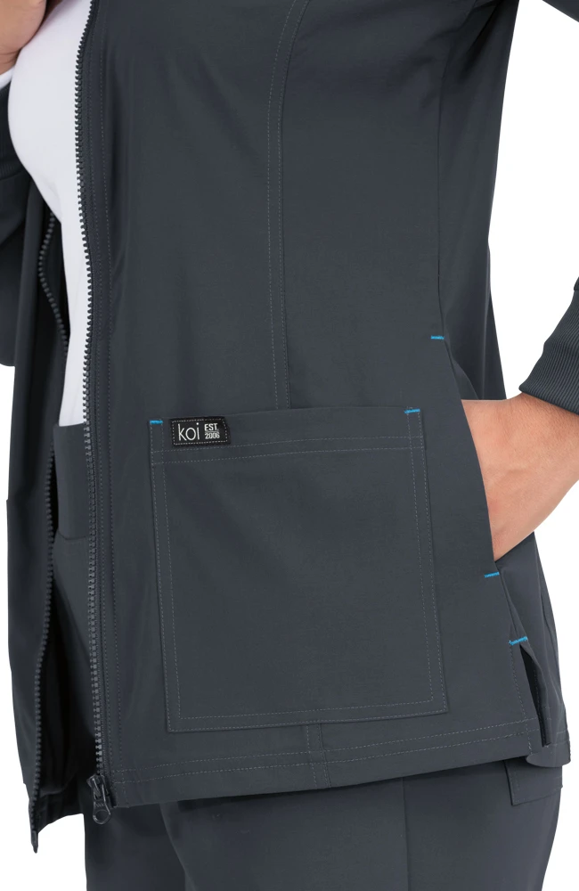Koi Women's Andrea Zip Front Solid Scrub Jacket - Image 5