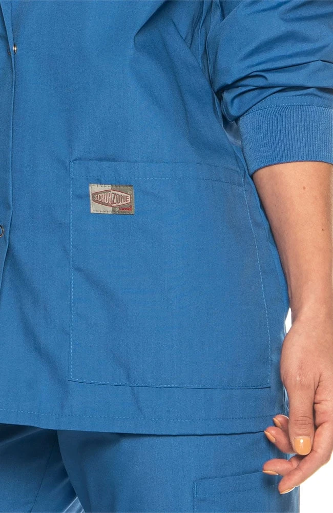 Landau Clearance Women's Snap Front Solid Scrub Jacket - Image 5