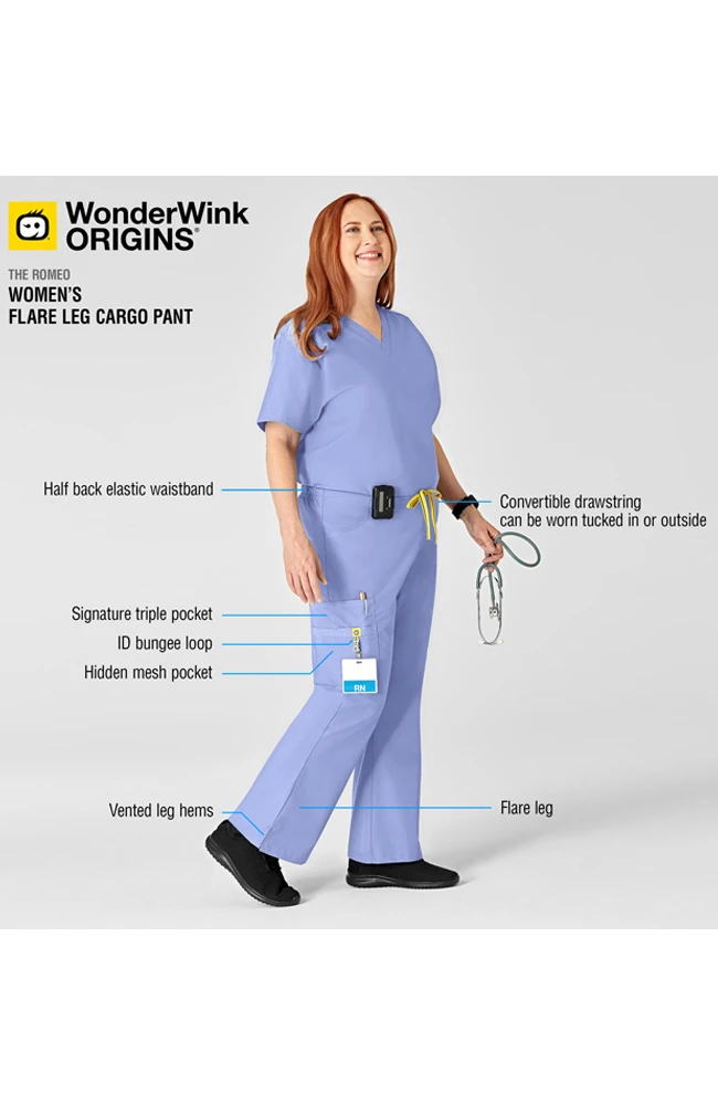 WonderWink Clearance Women's Romeo Classic Rise Slim Scrub Pant - Image 5