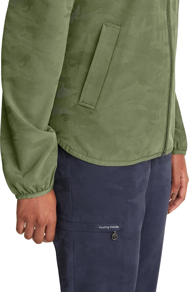 Healing Hands Women's Zip Front Destini Camo Scrub Jacket - Image 6