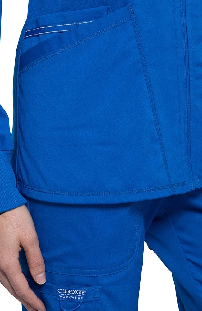 Cherokee Workwear Women's Hi-Low Solid Scrub Jacket - Image 7